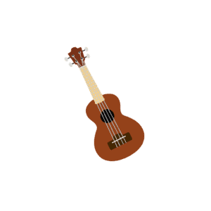 A brown ukulele on a brown background, perfect for music lessons.