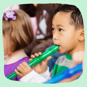 Child playing recorder