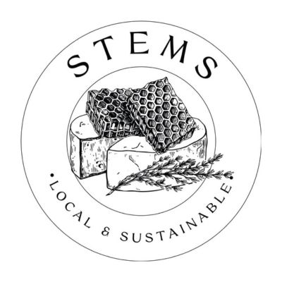 black and white stems local & sustainable logo