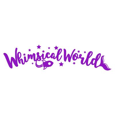 a purple whimsical world logo