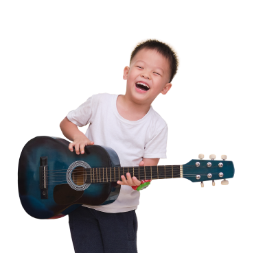 Child with guitar on Minibop's Prop 28 page