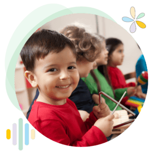 Boy with Triangle Music Instrument