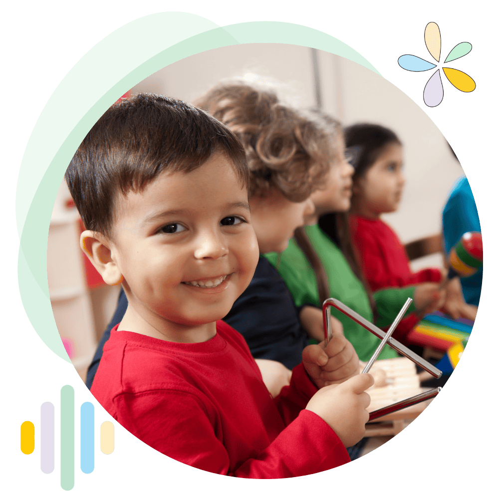 Boy with Triangle Music Instrument