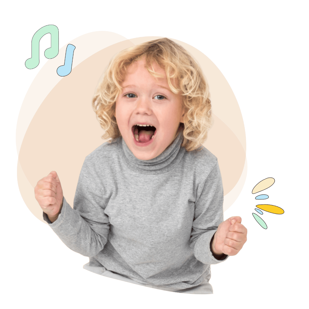 preschooler excited about music